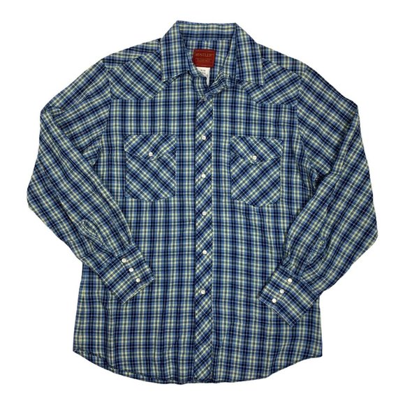 Rustler Medium Western Shirt Snap Pearl Button Fro - Picture 1 of 5